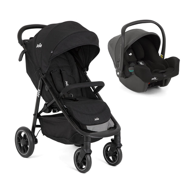 Joie Litetrax™ Travel System lightweight stroller with infant car seat in shale color