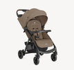 Joie Muze™ lx stroller in taupe fabric with a matching canopy, padded seat, safety harness and black frame