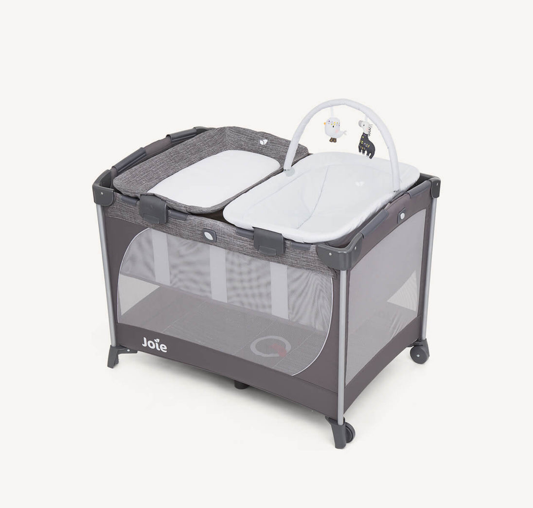 Joie Playard Commuter Travel Cot with quick-release changer and snooze seats for infants up to 15 kg