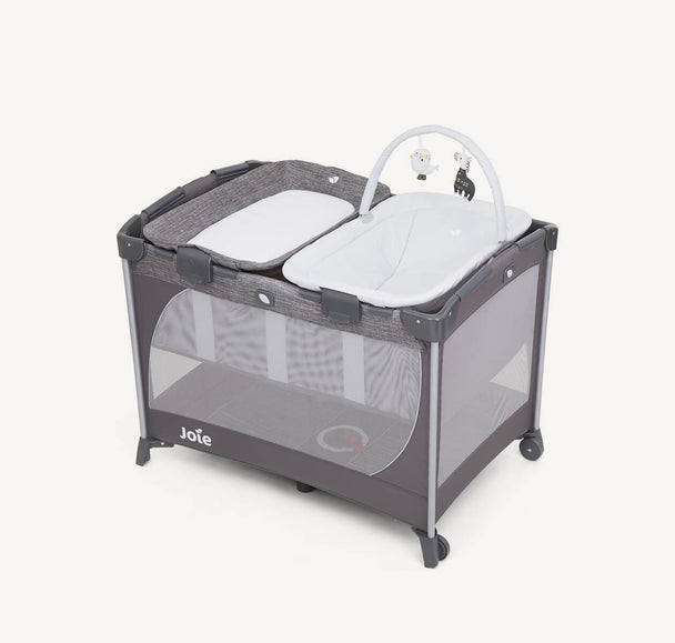 Joie Playard Commuter Travel Cot with quick-release changer and snooze seats for infants up to 15 kg