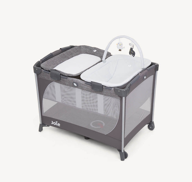 Joie Playard Commuter Travel Cot with quick-release changer and snooze seats for infants up to 15 kg